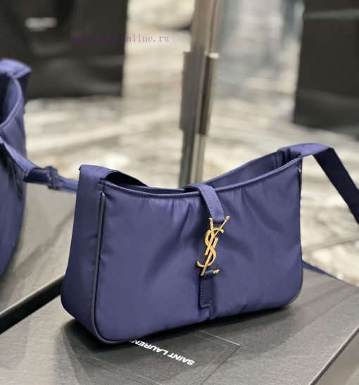 Yves Saint Laurent Bags Blue gold buckle with black edged nylonLE 5 A ̀ 7_ Nylon versionSalt college style single sh jm5sd34e - Image 5