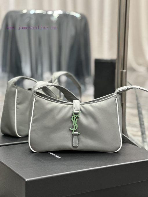 Yves Saint Laurent Bags Grey green buckle with white edged nylonLE 5 A ̀ 7_ Nylon versionSalt college style single s m3o5oahy - Image 2