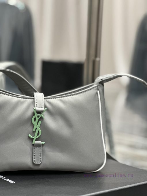 Yves Saint Laurent Bags Grey green buckle with white edged nylonLE 5 A ̀ 7_ Nylon versionSalt college style single s m3o5oahy - Image 4