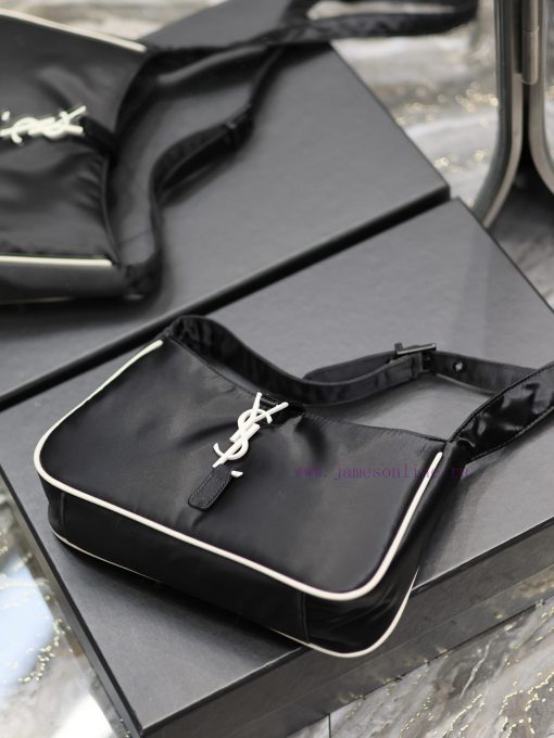Yves Saint Laurent Bags Black white buckle with white edged nylonLE 5 A ̀ 7_ Nylon versionSalt college style single j32usf8i - Image 9
