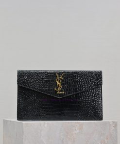 Yves Saint Laurent Bags Black crocodile patterned gold buckleUptown New HandbagThe most classic iconic metal logo, m v6v4d78g