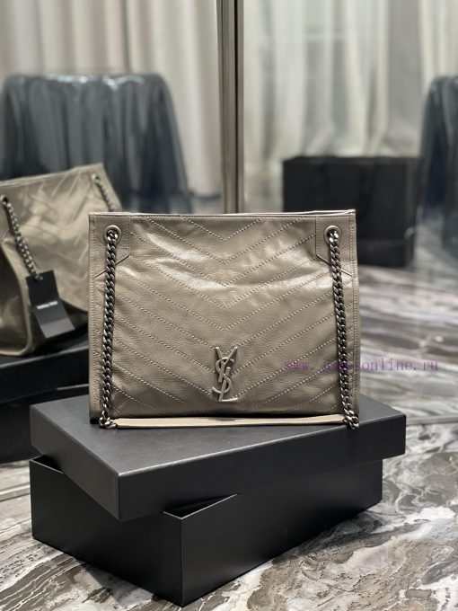 Yves Saint Laurent Bags 𝙉𝙄𝙆𝙄 𝙎𝙃𝙊𝙋𝙋𝙄𝙉𝙂 𝘽𝘼𝙂_Imported wrinkled oil wax cowhide from Italy, wrapped entirely in cowhide, iax9x8da