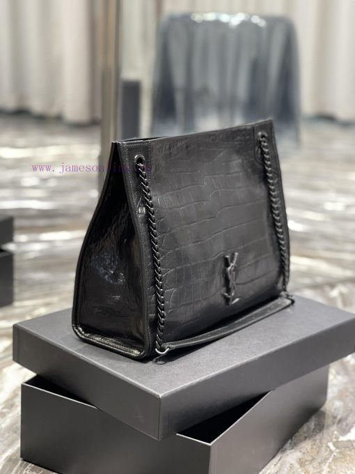 Yves Saint Laurent Bags Niki shopping bag_The combination of medium light crocodile pattern and black gives it a coo pcoq2lrh - Image 3