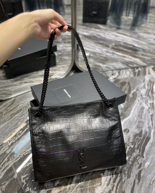 Yves Saint Laurent Bags Niki shopping bag_The combination of medium light crocodile pattern and black gives it a coo pcoq2lrh - Image 10