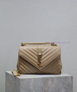 Yves Saint Laurent Bags Apricot colored gold button_24cmMonogram college  Wannian postman bag, hot and explosive 24c v2q0uu4q