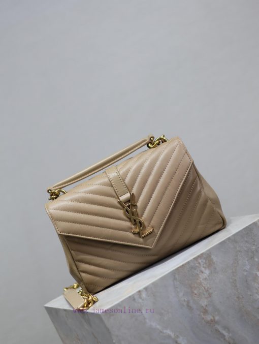 Yves Saint Laurent Bags Apricot colored gold button_24cmMonogram college  Wannian postman bag, hot and explosive 24c v2q0uu4q - Image 3