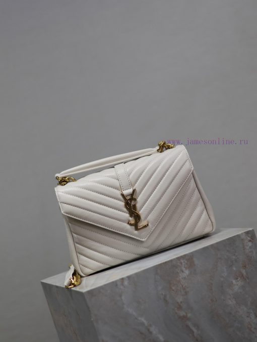 Yves Saint Laurent Bags White gold buckle_24cmMonogram college  Wannian postman bag, hot and explosive 24cm, street o9icleik - Image 3