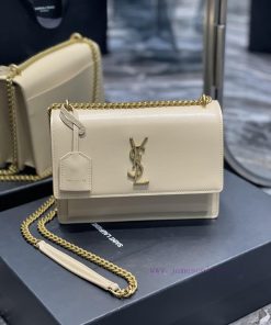 Yves Saint Laurent Bags 𝑺𝒖𝒏𝒔𝒆𝒕 𝟮𝟮𝒄𝒎Apricot colored gold buckleThe unbeatable classic toothpick patterned sunset bag hmceoe7i