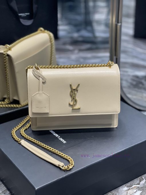 Yves Saint Laurent Bags 𝑺𝒖𝒏𝒔𝒆𝒕 𝟮𝟮𝒄𝒎Apricot colored gold buckleThe unbeatable classic toothpick patterned sunset bag hmceoe7i