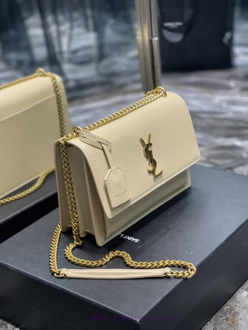 Yves Saint Laurent Bags 𝑺𝒖𝒏𝒔𝒆𝒕 𝟮𝟮𝒄𝒎Apricot colored gold buckleThe unbeatable classic toothpick patterned sunset bag hmceoe7i - Image 4
