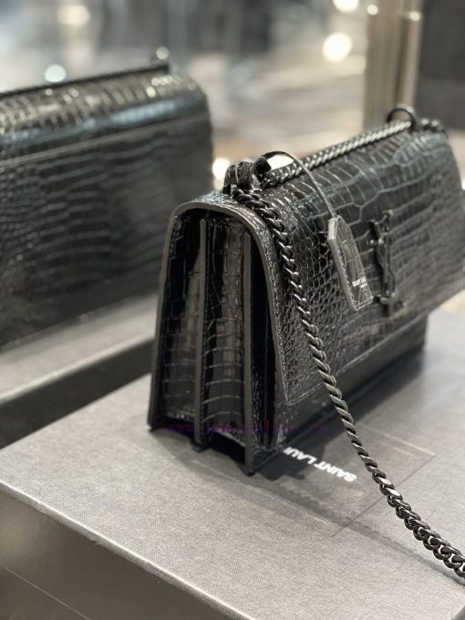 Yves Saint Laurent Bags 𝑺𝒖𝒏𝒔𝒆𝒕 𝟮𝟮𝒄𝒎Black buckleThe unbeatable classic crocodile patterned sunset bag has been popula iu6p7duf - Image 4