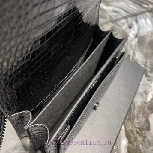 Yves Saint Laurent Bags 𝑺𝒖𝒏𝒔𝒆𝒕 𝟮𝟮𝒄𝒎Black buckleThe unbeatable classic crocodile patterned sunset bag has been popula iu6p7duf - Image 9