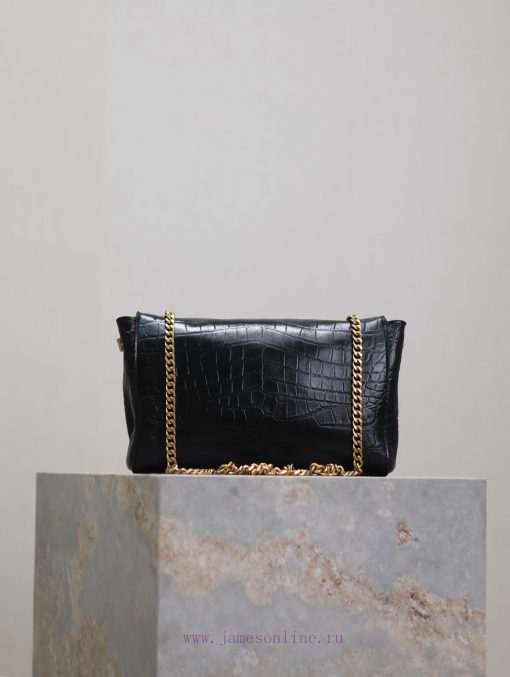 Yves Saint Laurent Bags Black crocodile pattern/earthy yellow suedeKate_Sized double-sided bagDual use suede and cro 10btzvxt - Image 6