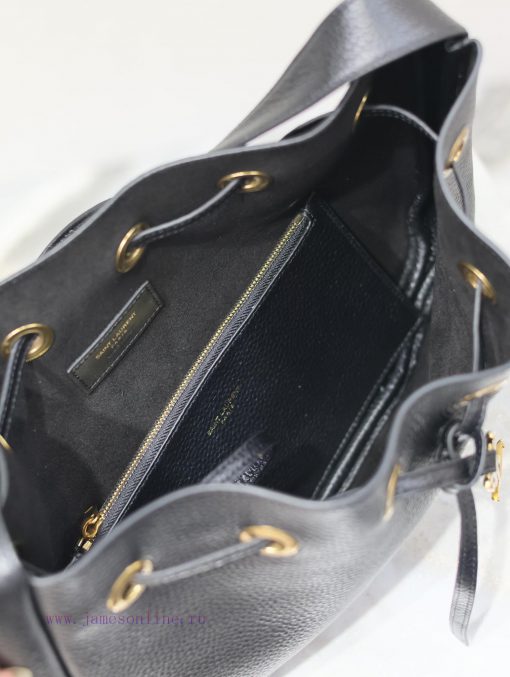 Yves Saint Laurent Bags Paris VII Grain Leather Small HOBO HandbagCowhide drawstring closure, adorned with iconic CA 3uzik3ox - Image 6