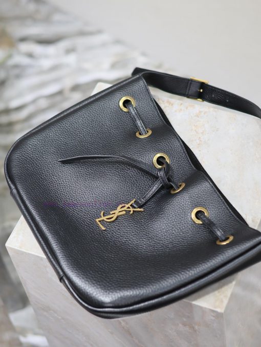 Yves Saint Laurent Bags Paris VII Grain Leather Small HOBO HandbagCowhide drawstring closure, adorned with iconic CA 3uzik3ox - Image 10