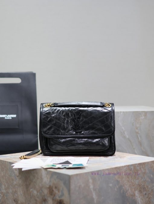 Yves Saint Laurent Bags Medium 28cm_Black gold chainThe new Niki is more practical, adding a D-buckle on each side a x4umy7pe