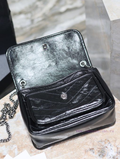 Yves Saint Laurent Bags Small size 22cm_Black silver chainThe new Niki is more practical, adding a D-buckle on each 1gph5by2 - Image 8