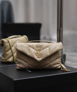 Yves Saint Laurent Bags Apricot gold buckle double chainLoulou Puffer mini_ Mini Double Chain Bag Comes Full Pack Ma a1zlnpvl
