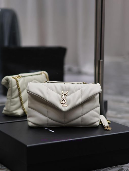 Yves Saint Laurent Bags White gold buckle double chainLoulou Puffer mini_ Mini Double Chain Bag Comes Full Pack Made 7a7qxizj - Image 2