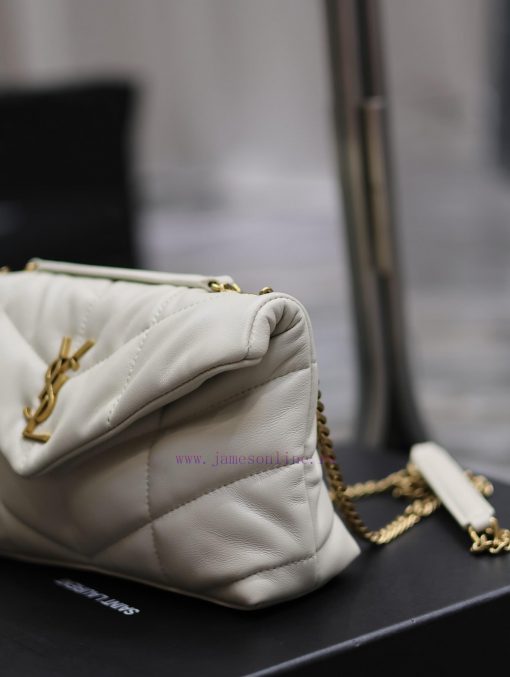 Yves Saint Laurent Bags White gold buckle double chainLoulou Puffer mini_ Mini Double Chain Bag Comes Full Pack Made 7a7qxizj - Image 5