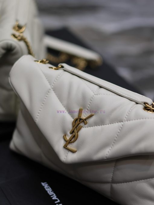 Yves Saint Laurent Bags White gold buckle double chainLoulou Puffer mini_ Mini Double Chain Bag Comes Full Pack Made 7a7qxizj - Image 6