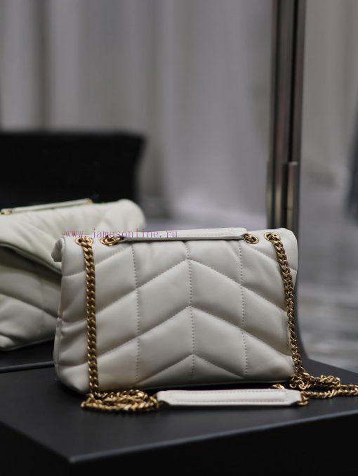 Yves Saint Laurent Bags White gold buckle double chainLoulou Puffer mini_ Mini Double Chain Bag Comes Full Pack Made 7a7qxizj - Image 7