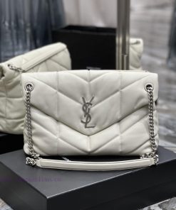 Yves Saint Laurent Bags White with silver buckle𝙇𝙤𝙪𝙡𝙤𝙪𝙋𝙪𝙛𝙛𝙚𝙧 Quilted lamb leather bag, made of 100% lambskin, with a i006mvnx