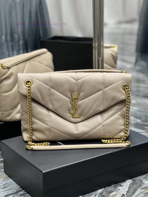 Yves Saint Laurent Bags Apricot color paired with gold buckle𝙇𝙤𝙪𝙡𝙤𝙪𝙋𝙪𝙛𝙛𝙚𝙧 Quilted lamb leather bag, made of 100% lam eo6ufxv4 - Image 2