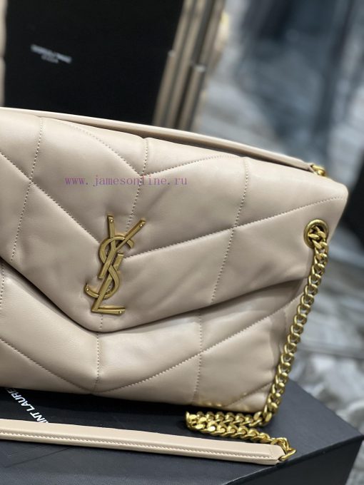Yves Saint Laurent Bags Apricot color paired with gold buckle𝙇𝙤𝙪𝙡𝙤𝙪𝙋𝙪𝙛𝙛𝙚𝙧 Quilted lamb leather bag, made of 100% lam eo6ufxv4 - Image 5