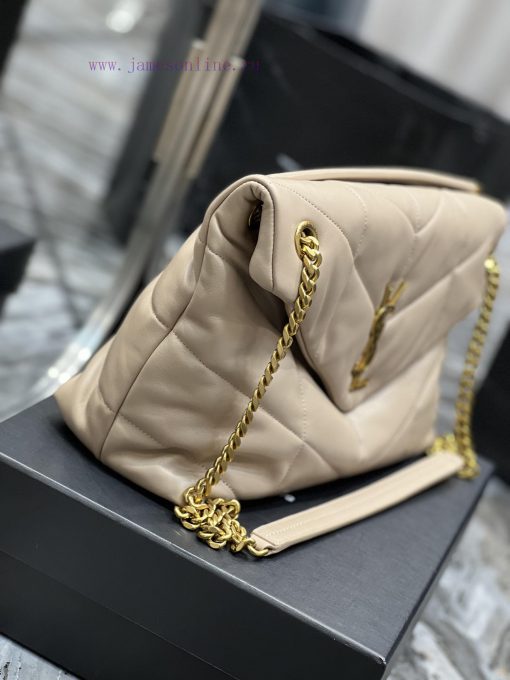 Yves Saint Laurent Bags Apricot color paired with gold buckle𝙇𝙤𝙪𝙡𝙤𝙪𝙋𝙪𝙛𝙛𝙚𝙧 Quilted lamb leather bag, made of 100% lam eo6ufxv4 - Image 6