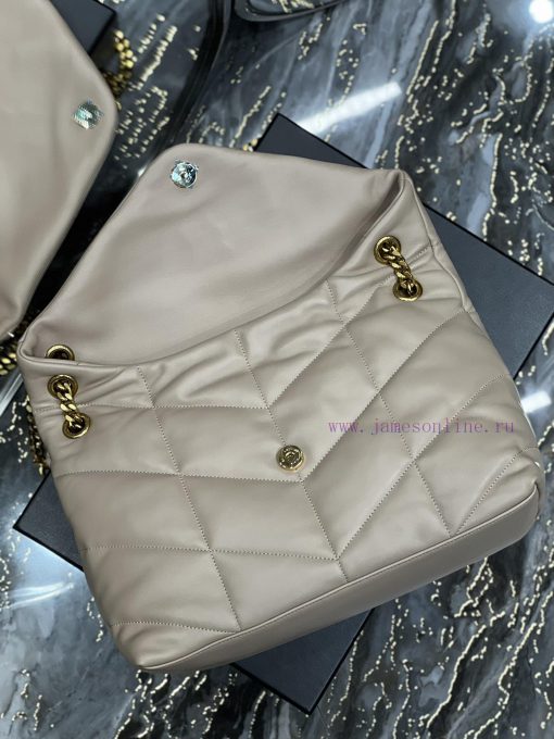 Yves Saint Laurent Bags Apricot color paired with gold buckle𝙇𝙤𝙪𝙡𝙤𝙪𝙋𝙪𝙛𝙛𝙚𝙧 Quilted lamb leather bag, made of 100% lam eo6ufxv4 - Image 8