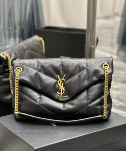 Yves Saint Laurent Bags Black with gold buckle𝙇𝙤𝙪𝙡𝙤𝙪𝙋𝙪𝙛𝙛𝙚𝙧 Quilted lamb leather bag, made of 100% lambskin, with a s zmzzss8b