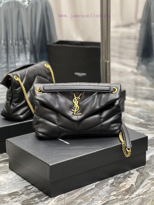 Yves Saint Laurent Bags Black with gold buckle𝙇𝙤𝙪𝙡𝙤𝙪𝙋𝙪𝙛𝙛𝙚𝙧 Quilted lamb leather bag, made of 100% lambskin, with a s amblz2d9 - Image 2
