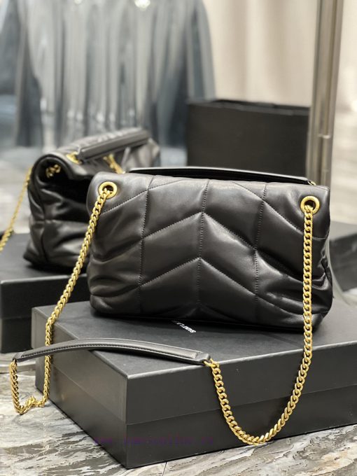 Yves Saint Laurent Bags Black with gold buckle𝙇𝙤𝙪𝙡𝙤𝙪𝙋𝙪𝙛𝙛𝙚𝙧 Quilted lamb leather bag, made of 100% lambskin, with a s amblz2d9 - Image 7