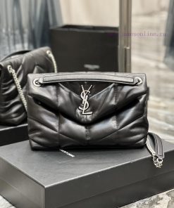 Yves Saint Laurent Bags Black with silver buckle𝙇𝙤𝙪𝙡𝙤𝙪𝙋𝙪𝙛𝙛𝙚𝙧 Quilted lamb leather bag, made of 100% lambskin, with a vi4tt42l