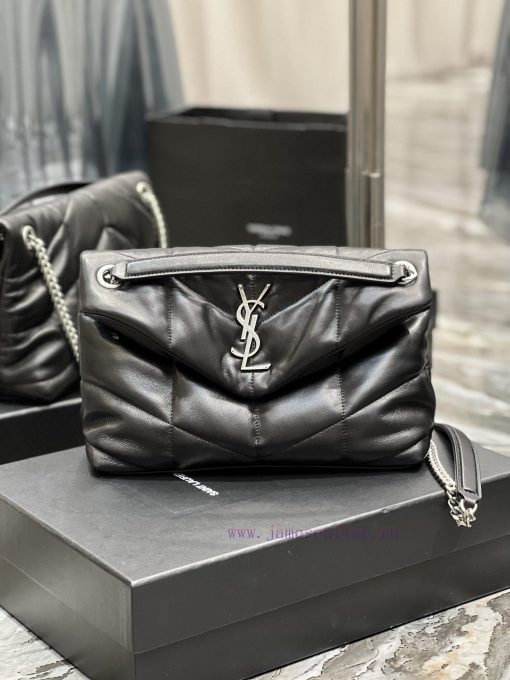 Yves Saint Laurent Bags Black with silver buckle𝙇𝙤𝙪𝙡𝙤𝙪𝙋𝙪𝙛𝙛𝙚𝙧 Quilted lamb leather bag, made of 100% lambskin, with a vi4tt42l - Image 2
