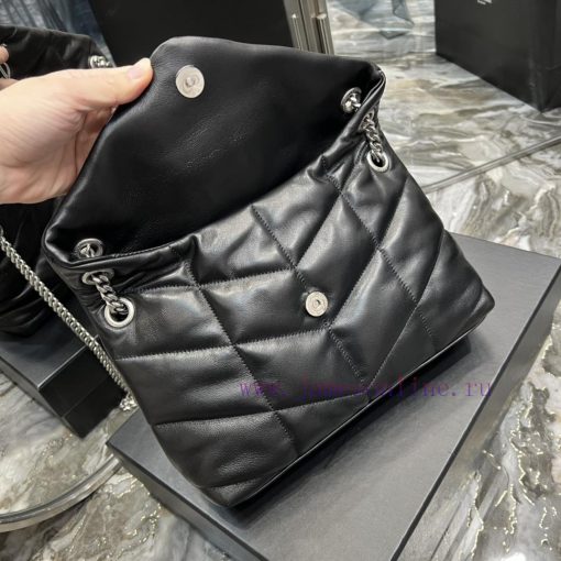 Yves Saint Laurent Bags Black with silver buckle𝙇𝙤𝙪𝙡𝙤𝙪𝙋𝙪𝙛𝙛𝙚𝙧 Quilted lamb leather bag, made of 100% lambskin, with a vi4tt42l - Image 9