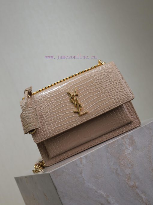 Yves Saint Laurent Bags Apricot crocodile pattern with gold bucklesunset 22cm_The unbeatable classic sunset bag has jola7chv - Image 3