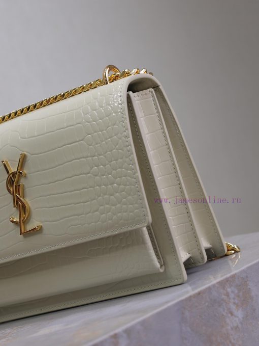 Yves Saint Laurent Bags White crocodile pattern with gold bucklesunset 22cm_The unbeatable classic sunset bag has be 18ql9f55 - Image 6