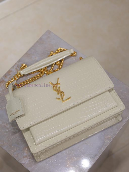 Yves Saint Laurent Bags White crocodile pattern with gold bucklesunset 22cm_The unbeatable classic sunset bag has be 18ql9f55 - Image 8