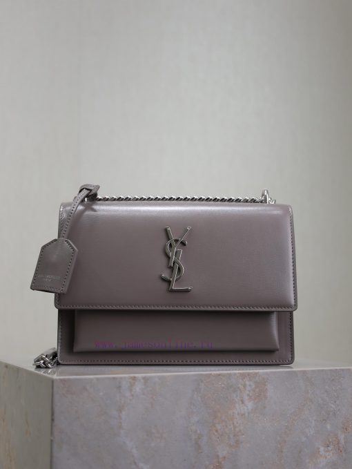 Yves Saint Laurent Bags Gray toothpick pattern with silver bucklesunset 22cm_The unbeatable classic sunset bag has b tf2n3rjj - Image 2