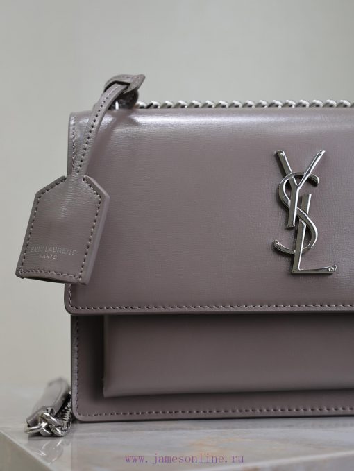 Yves Saint Laurent Bags Gray toothpick pattern with silver bucklesunset 22cm_The unbeatable classic sunset bag has b tf2n3rjj - Image 4