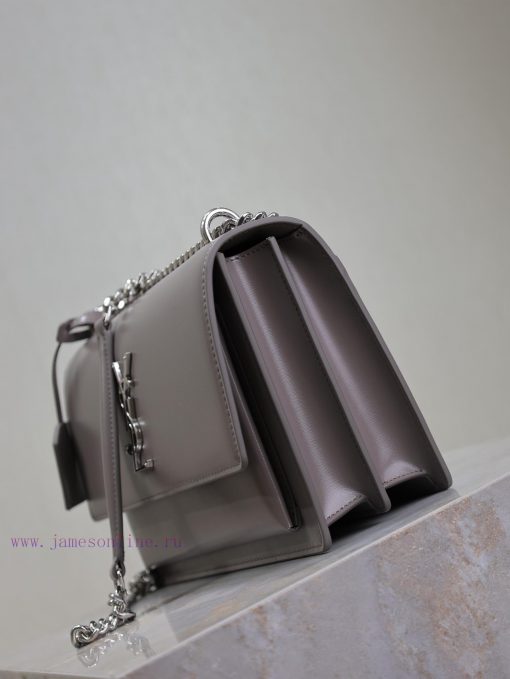 Yves Saint Laurent Bags Gray toothpick pattern with silver bucklesunset 22cm_The unbeatable classic sunset bag has b tf2n3rjj - Image 6