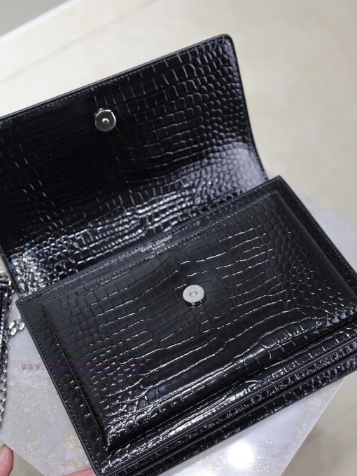 Yves Saint Laurent Bags Black crocodile pattern with silver bucklesunset 22cm_The unbeatable classic sunset bag has rae0m3eq - Image 9