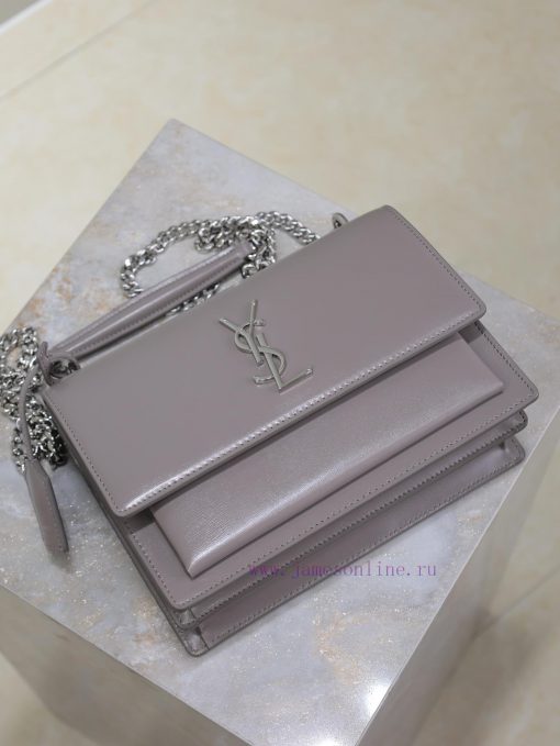 Yves Saint Laurent Bags Gray toothpick pattern with silver bucklesunset 22cm_The unbeatable classic sunset bag has b tf2n3rjj - Image 8