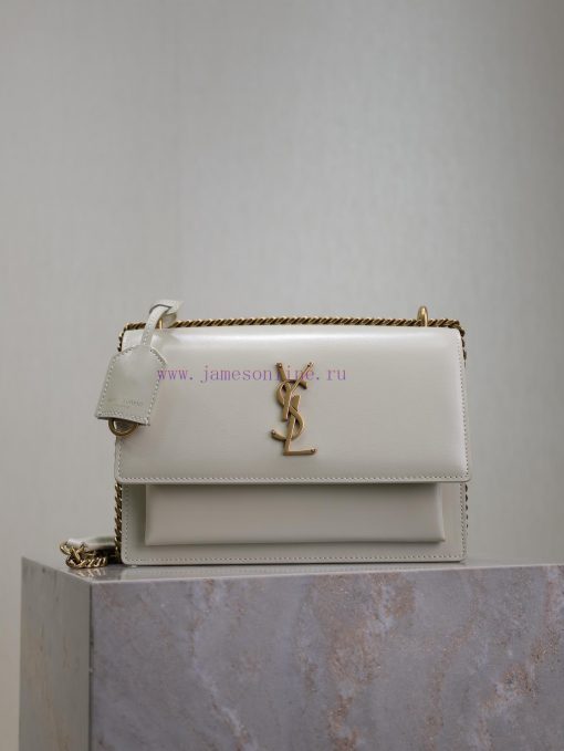 Yves Saint Laurent Bags White toothpick pattern with gold bucklesunset 22cm_The unbeatable classic sunset bag has be 3fl24soh - Image 2