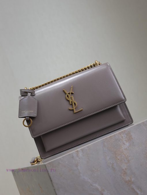 Yves Saint Laurent Bags Gray toothpick pattern with gold bucklesunset 22cm_The unbeatable classic sunset bag has bee c2xmana1 - Image 3