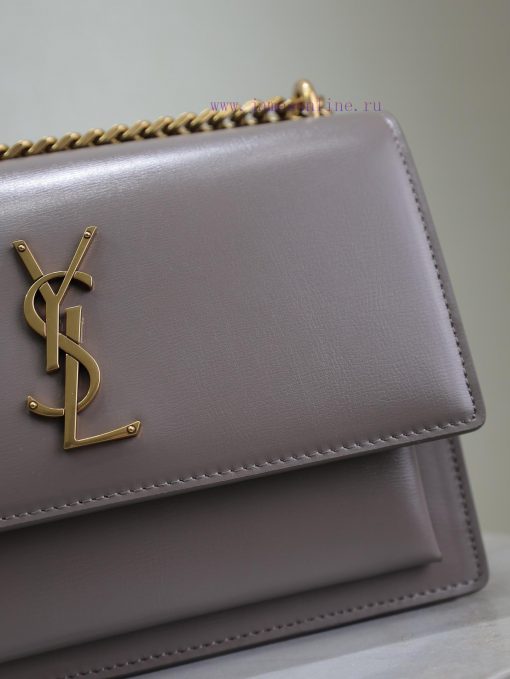 Yves Saint Laurent Bags Gray toothpick pattern with gold bucklesunset 22cm_The unbeatable classic sunset bag has bee c2xmana1 - Image 4