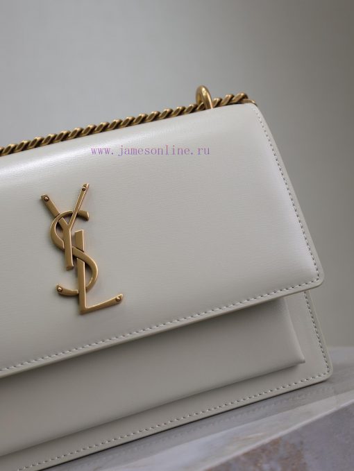 Yves Saint Laurent Bags White toothpick pattern with gold bucklesunset 22cm_The unbeatable classic sunset bag has be 3fl24soh - Image 4