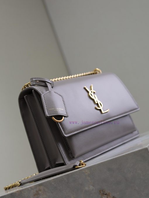 Yves Saint Laurent Bags Gray toothpick pattern with gold bucklesunset 22cm_The unbeatable classic sunset bag has bee c2xmana1 - Image 5